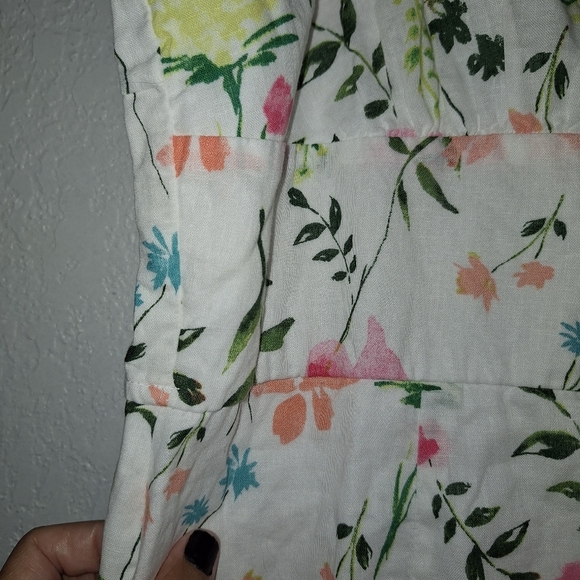 Mi Ami Floral Linen Blend Mini Dress Large Franscesca's Boutique Adjust Strap - Picture 6 of 13